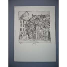 Ivana Kantůrková (1960) - Otevřená okna - Lept, signovaná grafika