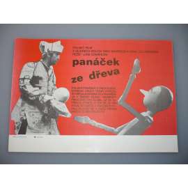 Panáček ze dřeva (filmový plakát, papírová fotoska, slepka, film Itálie 1972, režie Luigi Comencini, Hrají: Nino Manfredi, Gina Lollobrigida, Ciccio Ingrassia)