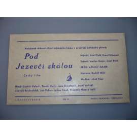 Pod Jezevčí skálou (filmový plakát, papírová fotoska, slepka, film ČSSR 1978, režie Václav Gajer, Hrají: Gustáv Valach, Tomáš Holý, Jana Brejchová)