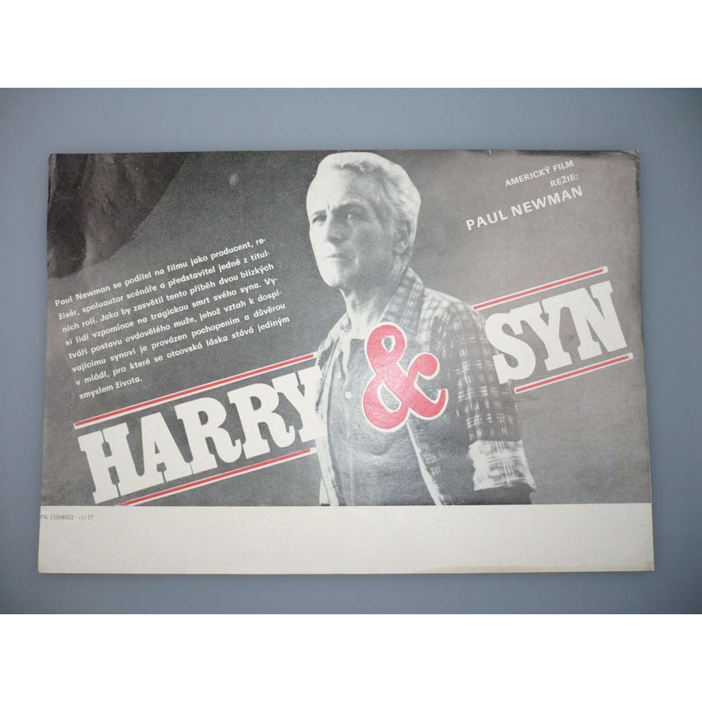 Harry a syn (filmový plakát, papírová fotoska, slepka, film USA 1984, režie Paul Newman, Hrají: Paul Newman, Robby Benson, Ellen Barkin)