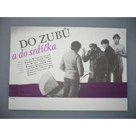 Do zubů a do srdíčka (filmový plakát, papírová fotoska, slepka, film ČSSR 1985, režie  Vladimír Drha, Hrají: Martin Krb, Jiří Devát, Klára Pollertová-Trojanová)