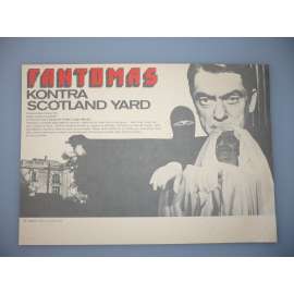 Fantomas kontra Scotland Yard (filmový plakát, papírová fotoska, slepka, film FR/IT 1967, režie André Hunebelle, Hrají: Jean Marais, Louis de Funès, Mylène Demongeot)