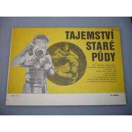 Tajemství staré půdy (filmový plakát, papírová fotoska, slepka, film Jugoslávie/ČSSR 1984, režie Vladimir Tadej, Hrají: René Bitorajac, Miloš Kopecký, Jan Kanyza)