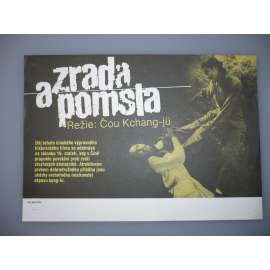 Zrada a pomsta (filmový plakát, papírová fotoska, slepka, film Čína 1986, režie  Kangyu Zhou, hrají: A-Ping On, Jian Fang, Kang Chin, Hua Yan)