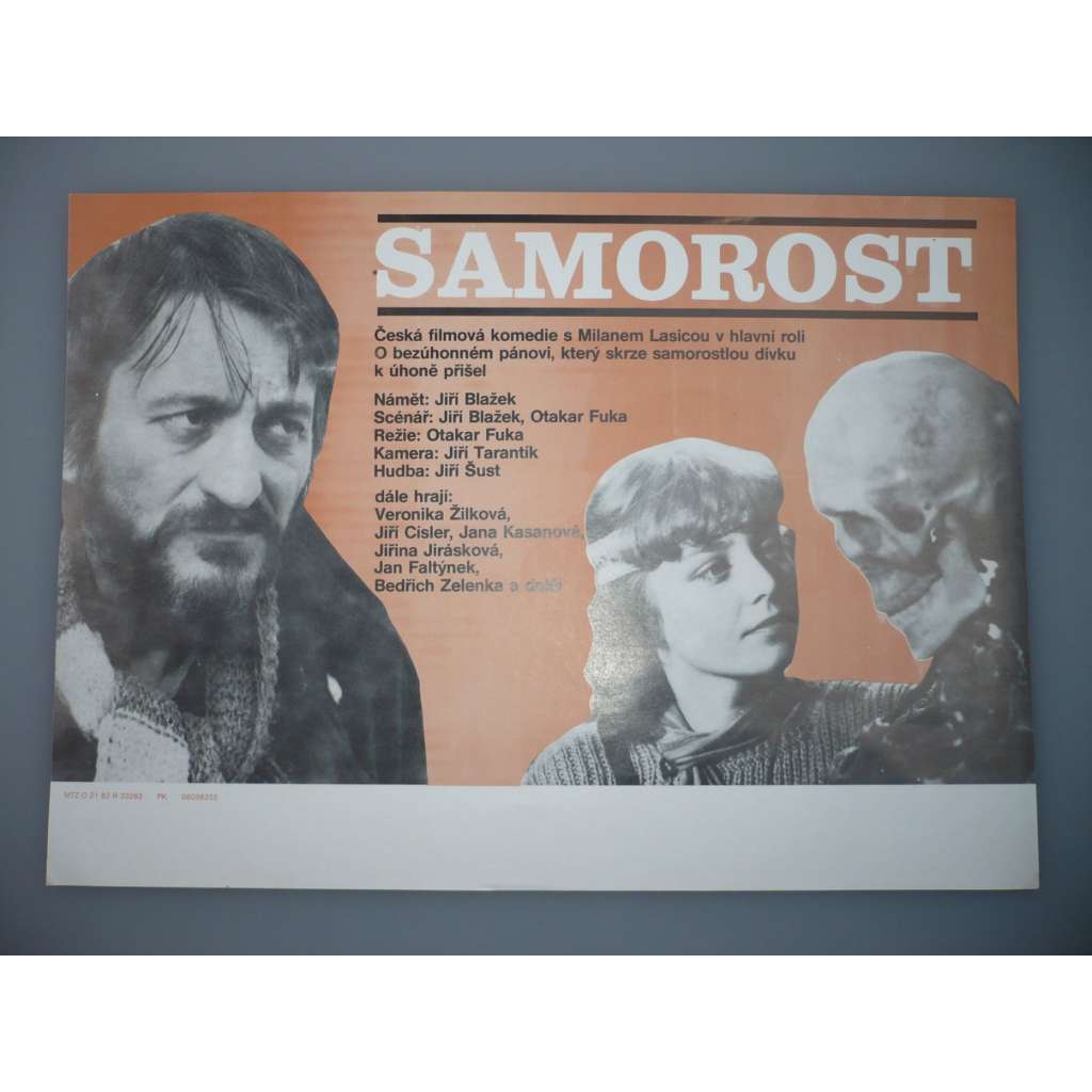 Samorost (filmový plakát, papírová fotoska, slepka, film ČSSR 1983, režie Otakar Fuka, Hrají: Veronika Žilková, Milan Lasica, Jiří Císler)