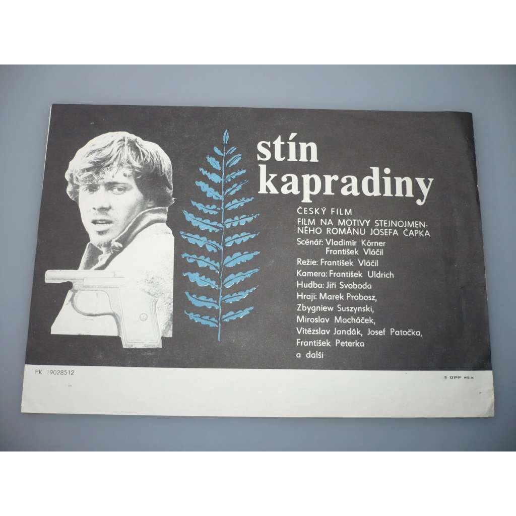 Stín kapradiny (filmový plakát, papírová fotoska, slepka, film ČSSR 1984, režie František Vláčil, Hrají: Marek Probosz, Zbigniew Suszyński, Miroslav Macháček)