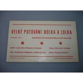 Velké putování Bolka a Lolka (filmový plakát, papírová fotoska, slepka, animovaný film Polsko 1977, režie Wladyslaw Nehrebecki, Stanislaw Dülz)