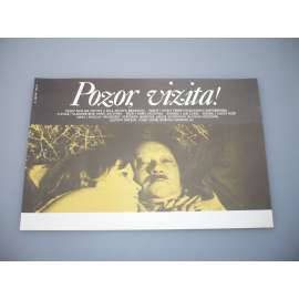 Pozor, vizita! (filmový plakát, papírová fotoska, slepka, film ČSSR 1981, režie Karel Kachyňa, Hrají: Rudolf Hrušínský, Veronika Jeníková, Libuše Švormová)