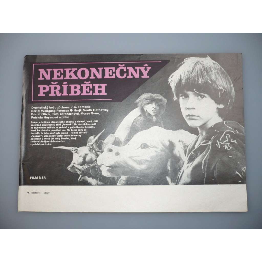 Nekonečný příběh (filmový plakát, papírová fotoska, slepka, film NSR 1984, režie Wolfgang Petersen, Hrají: Barret Oliver, Noah Hathaway, Gerald McRaney)[Neverending Story - Die unendliche Geschichte]