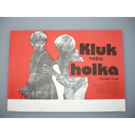 Holka nebo kluk? (filmový plakát, papírová fotoska, slepka, film ČSSR 1938, režie Vladimír Slavínský, Hrají: Adina Mandlová, Marie Blažková, Theodor Pištěk)