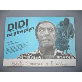 Didi na plný plyn (filmový plakát, papírová fotoska, slepka, film NSR 1986, režie Wigbert Wicker, Hrají: Dieter Hallervorden, Bernard Menez, Hans Peter Hallwachs)