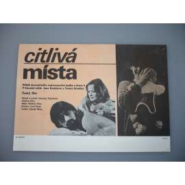 Citlivá místa (filmový plakát, papírová fotoska, slepka, film ČSSR 1987, režie Vladimír Drha, Hrají: Jana Brejchová, Tereza Brodská, Gabriela Wilhelmová)