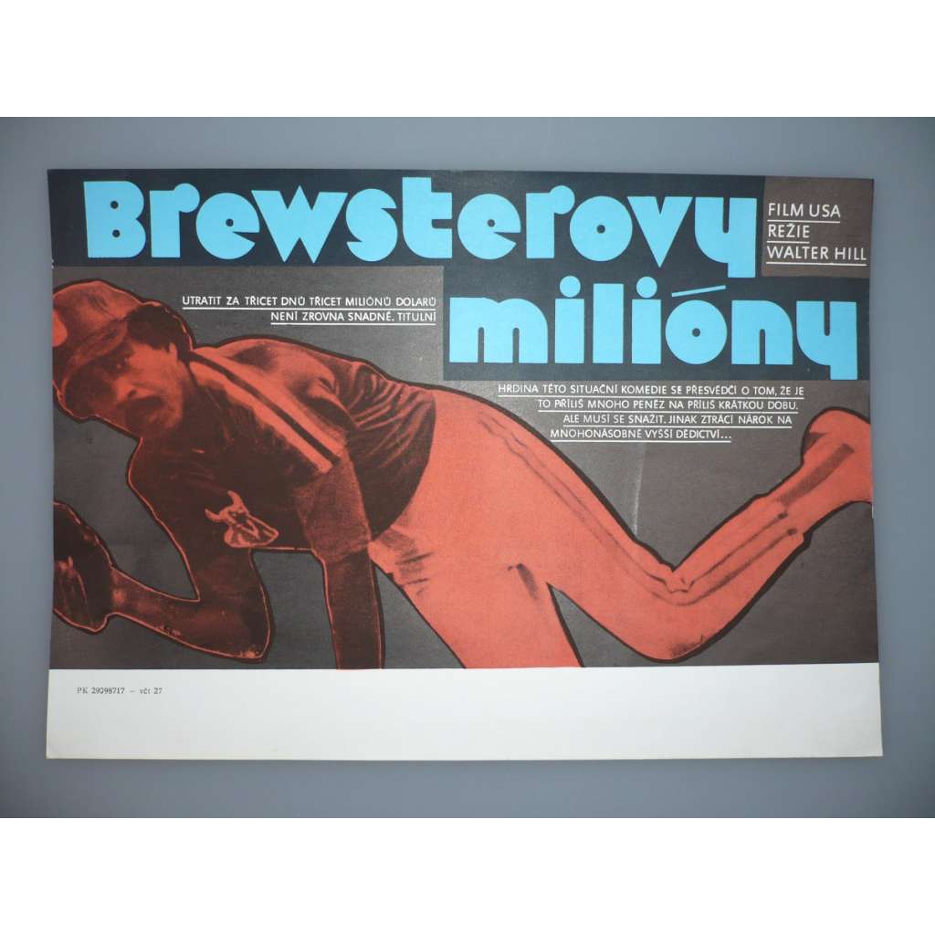 Brewsterovy milióny (filmový plakát, papírová fotoska, slepka, film USA 1985, režie Walter Hill, Hrají: Richard Pryor, John Candy, Lonette McKee, Stephen Collins)