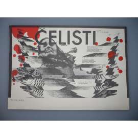 Čelisti (filmový plakát, papírová fotoska, slepka, film USA, režie Steven Spielberg, Hrají: Roy Scheider, Robert Shaw, Richard Dreyfuss)