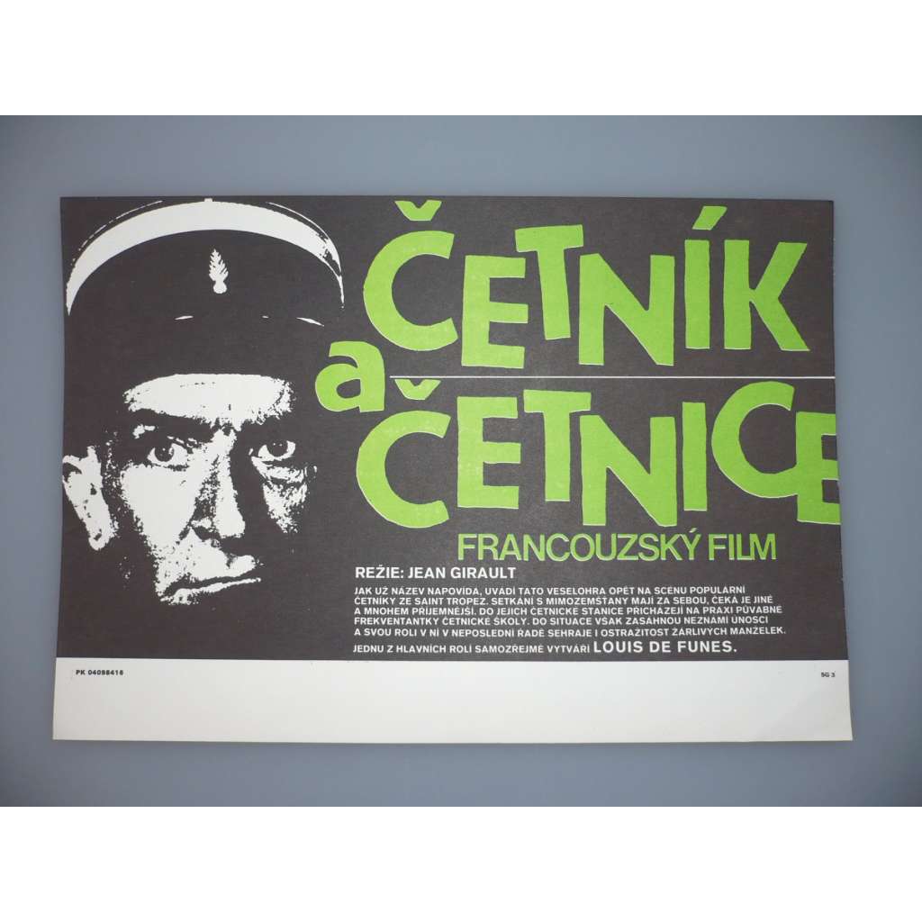 Četník a četnice (filmový plakát, papírová fotoska, slepka, film Francie 1982, režie Jean Girault, Hrají: Louis de Funès, Michel Galabru, Patrick Préjean)