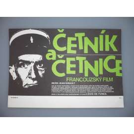Četník a četnice (filmový plakát, papírová fotoska, slepka, film Francie 1982, režie Jean Girault, Hrají: Louis de Funès, Michel Galabru, Patrick Préjean)