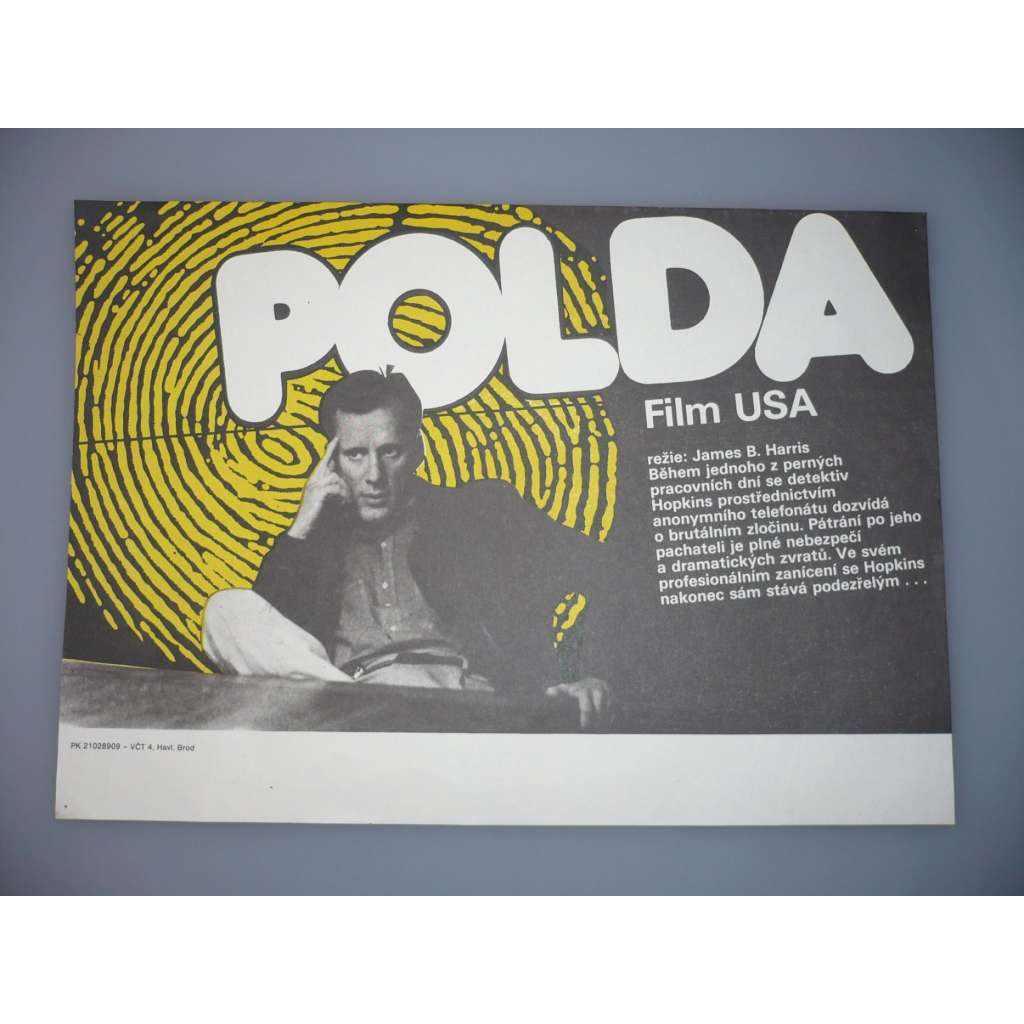 Polda (filmový plakát, papírová fotoska, slepka, film USA 1988, režie James B. Harris, Hrají: James Woods, Lesley Ann Warren, Charles Durning)