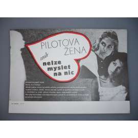 Pilotova žena aneb Nelze myslet na nic (filmový plakát, papírová fotoska, slepka, film Francie 1981, režie Eric Rohmer, Hrají: Philippe Marlaud, Marie Rivière, Anne-Laure Meury,)