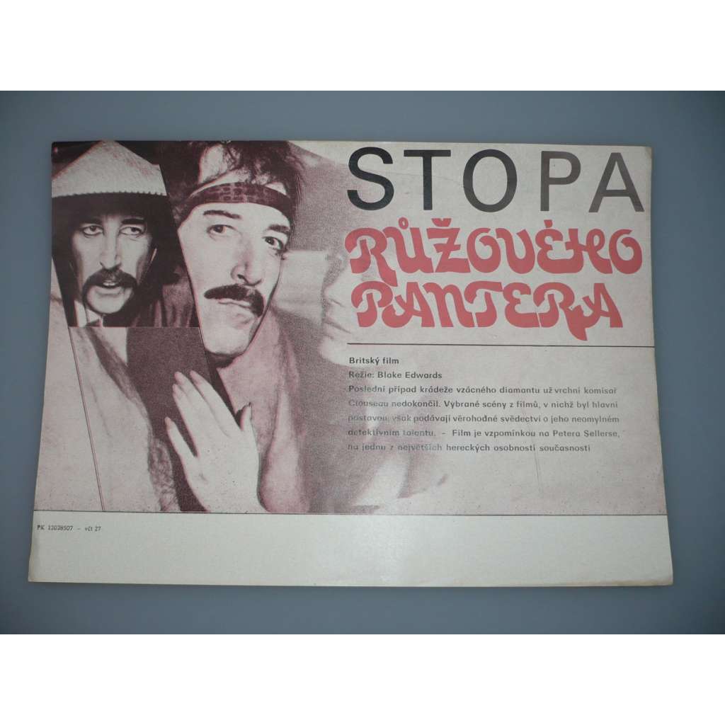 Stopa Růžového pantera (filmový plakát, papírová fotoska, slepka, film VB 1982, režie Blake Edwards, Hrají: Peter Sellers, David Niven, Herbert Lom