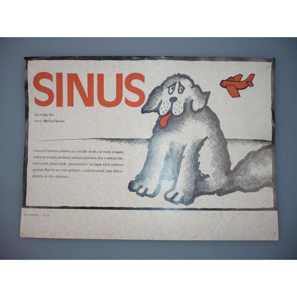 Sinus (filmový plakát, papírová fotoska, slepka, film SSSR 1985, režie Michail Iljenko, hrají: Jegor Goloboroďko, Rimma Markova, Jevgenij Pašin)