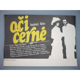 Oči černé (filmový plakát, papírová fotoska, slepka, film SSSR 1987, režie Nikita Michalkov, Hrají: Marcello Mastroianni, Jelena Safonova, Marthe Keller)