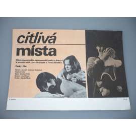 Citlivá místa (filmový plakát, papírová fotoska, slepka, film ČSSR 1987, režie Vladimír Drha, Hrají: Jana Brejchová, Tereza Brodská, Gabriela Wilhelmová)