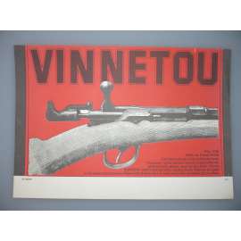 Vinnetou (filmový plakát, papírová fotoska, slepka, film SRN 1963, režie Harald Reinl, hrají: Lex Barker, Pierre Brice, Marie Versini)