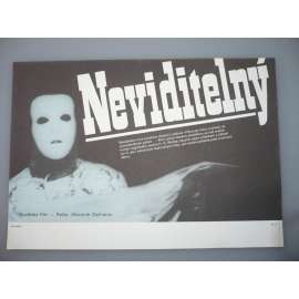 Neviditelný (filmový plakát, papírová fotoska, slepka, film SSSR 1984, režie Alexandr Zacharov, Hrají: Leonid Kuravljov, Marija Vinogradova, Andrej Charitonov)