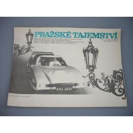 Pražské tajemství (filmový plakát, papírová fotoska, slepka, film ČSSR/Polsko 1988, režie Kazimierz Tarnas, Hrají: Marek Wysocki, Ludwik Benoit, Karel Houska)