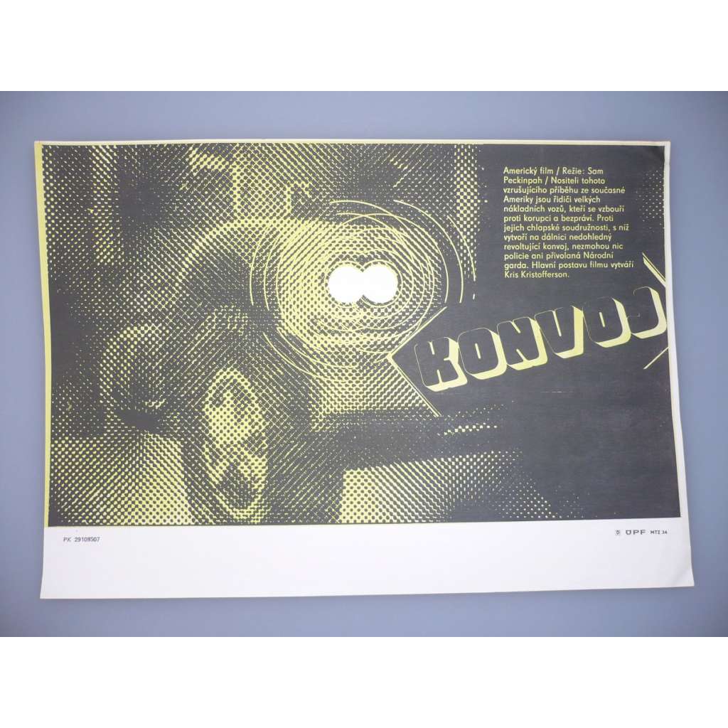 Konvoj (filmový plakát, papírová fotoska, slepka, film USA 1978, režie Sam Peckinpah, Hrají: Kris Kristofferson, Ali MacGraw, Ernest Borgnine)