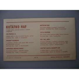 Koťátko Haf (plakát, program kina, filmy SSSR, Jen počej! X., Moudrý Nasredin, Lev a kocour, Chytrý zajíc a hloupý lev)