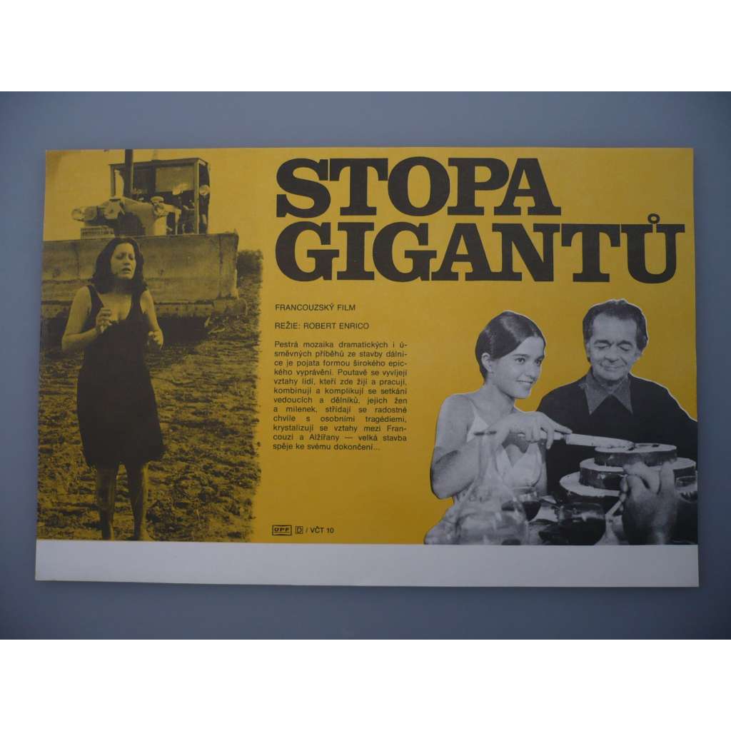 Stopa gigantů (filmový plakát, papírová fotoska, slepka, film Francie 1980, režie Robert Enrico, Hrají: Serge Reggiani, Mario Adorf, Andréa Ferréol)