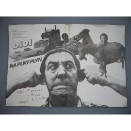 Didi na plný plyn (filmový plakát, film SRN 1986, režie Wigbert Wicker, Hrají: Dieter Hallervorden, Bernard Menez, Hans Peter Hallwachs)