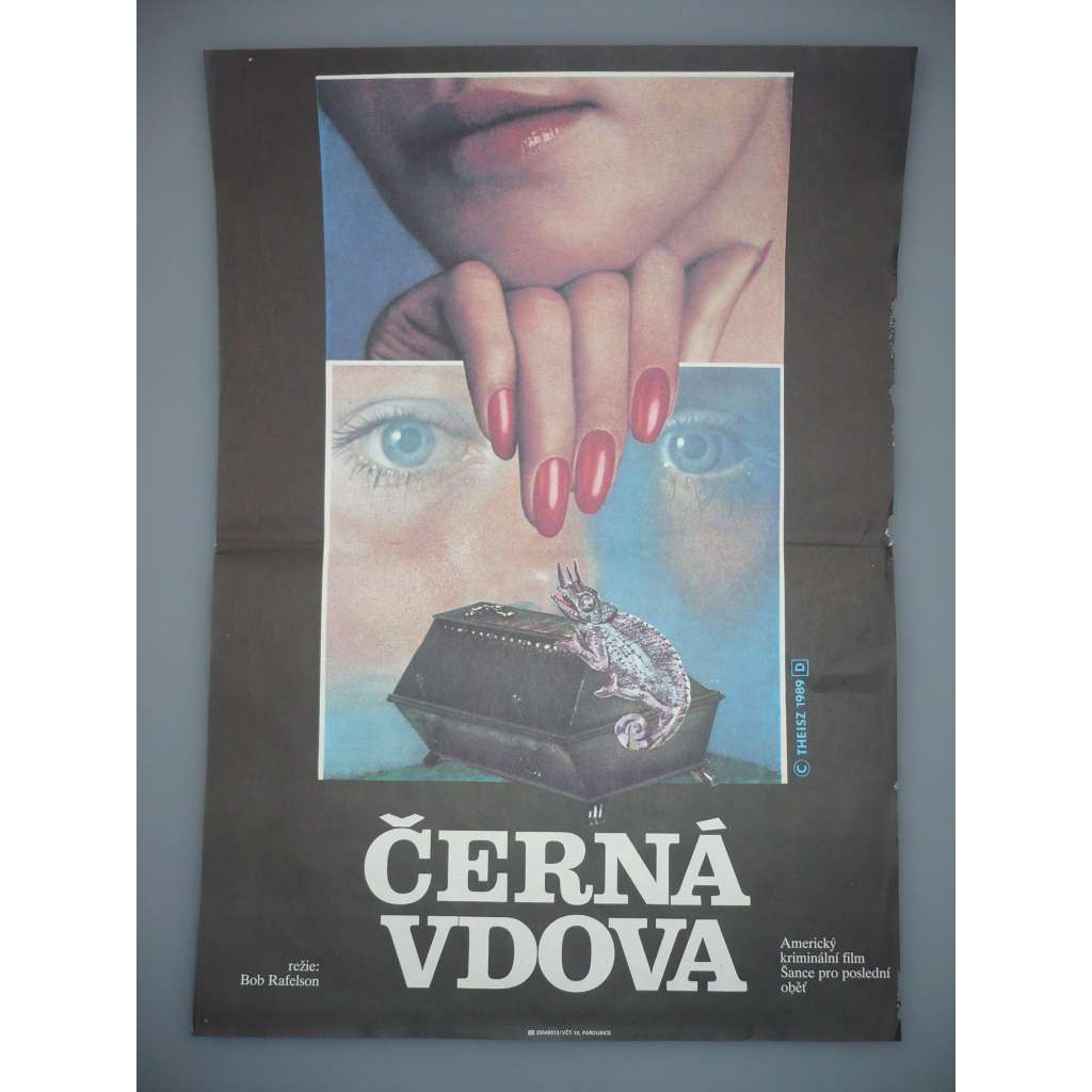 Černá vdova (filmový plakát, film USA 1987 režie Bob Rafelson, Hrají: Debra Winger, Theresa Russell, Sami Frey)