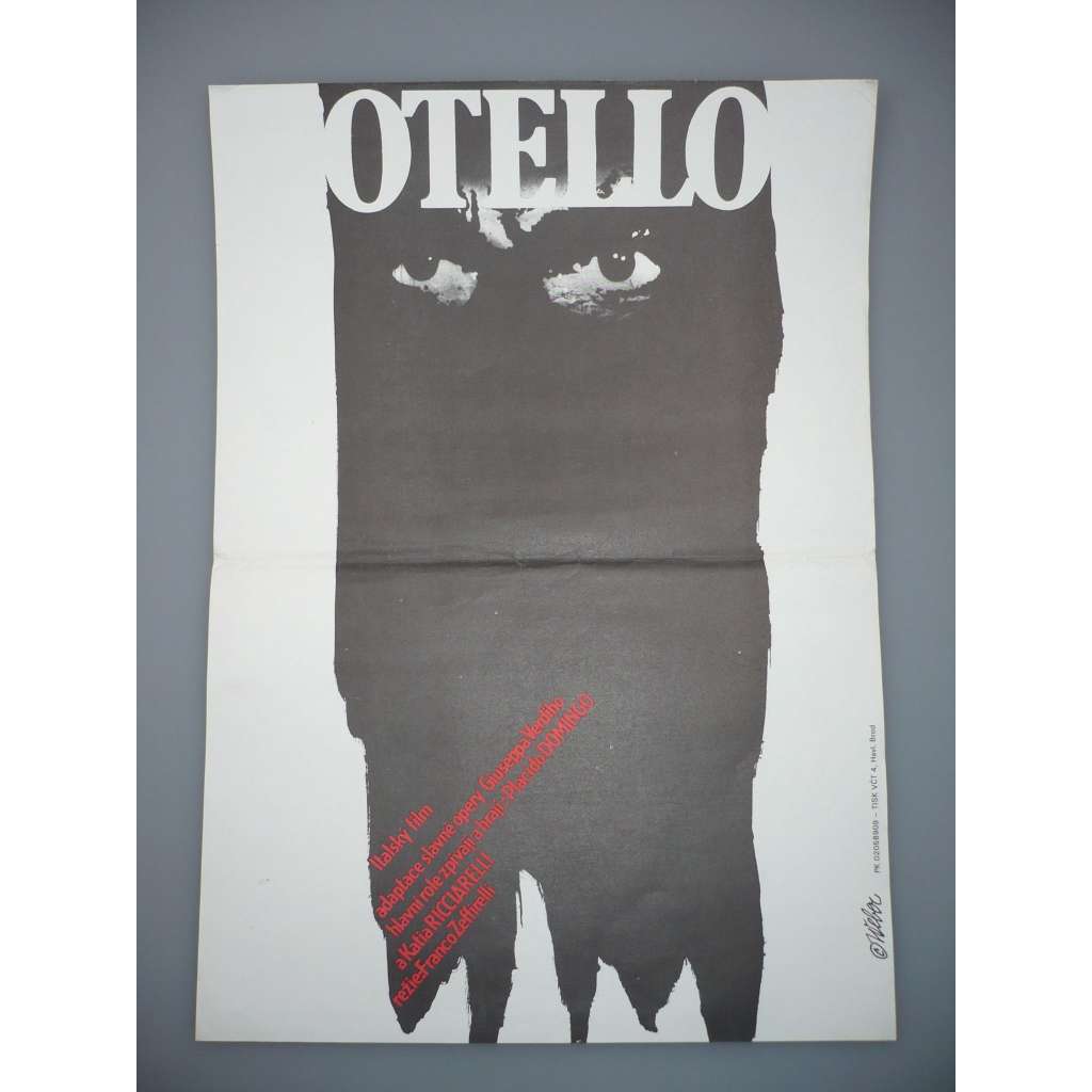 Otello (filmový plakát, film Itálie 1986, režie Franco Zeffirelli, Hrají: Plácido Domingo, Urbano Barberini, Massimo Foschi)