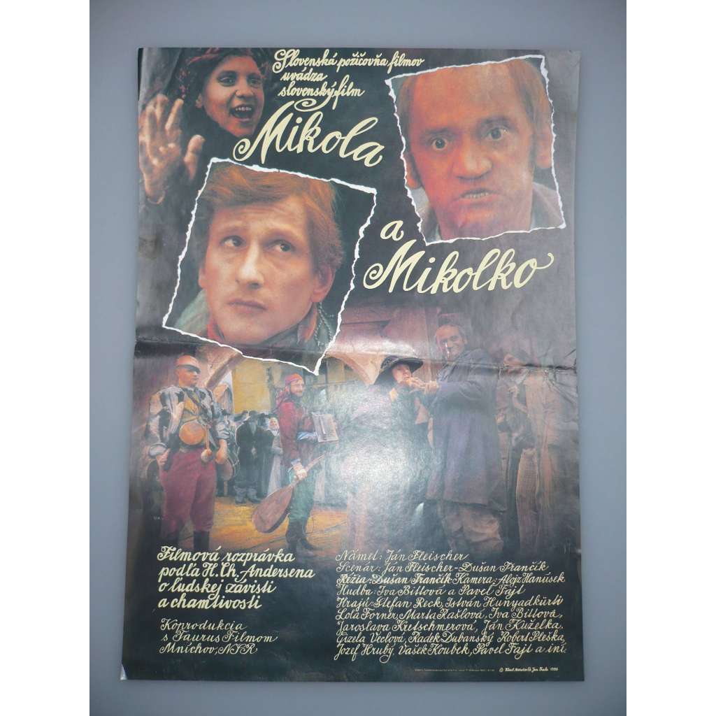 Mikola a Mikolko (filmový plakát, film ČSSR 1988, režie Dušan Trančík, Hrají: Stefan Reck, Lola Forner, Marta Rašlová)