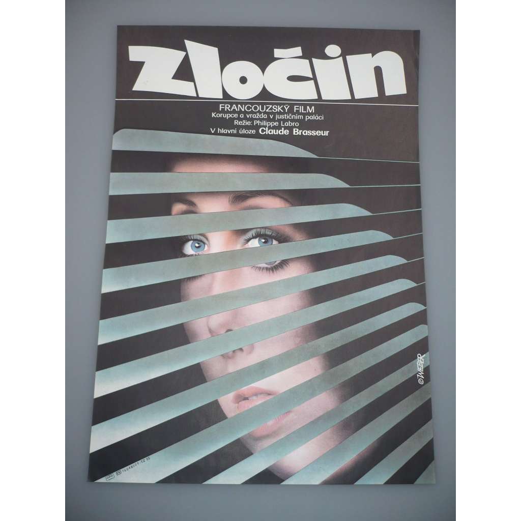 Zločin (filmový plakát, film Francie 1983, režie Philippe Labro, Hrají: Claude Brasseur, Dayle Haddon, Jean-Claude Brialy)