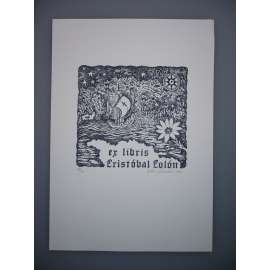 Květoslava Fulierová (1932) - Cristóbal Colón  Kryštof Kolumbus- Litografie (1990), signovaná grafika