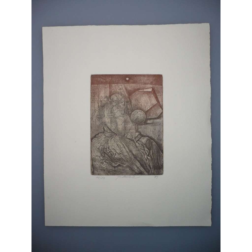 Jiří Anderle (1936) - Astroložka - Lept (1988), signovaná grafika