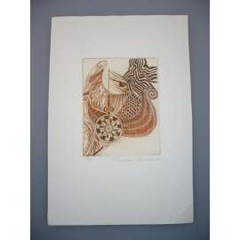 Helena Tomášková Willmannová (1954) - Loď - Lept, signovaná grafika