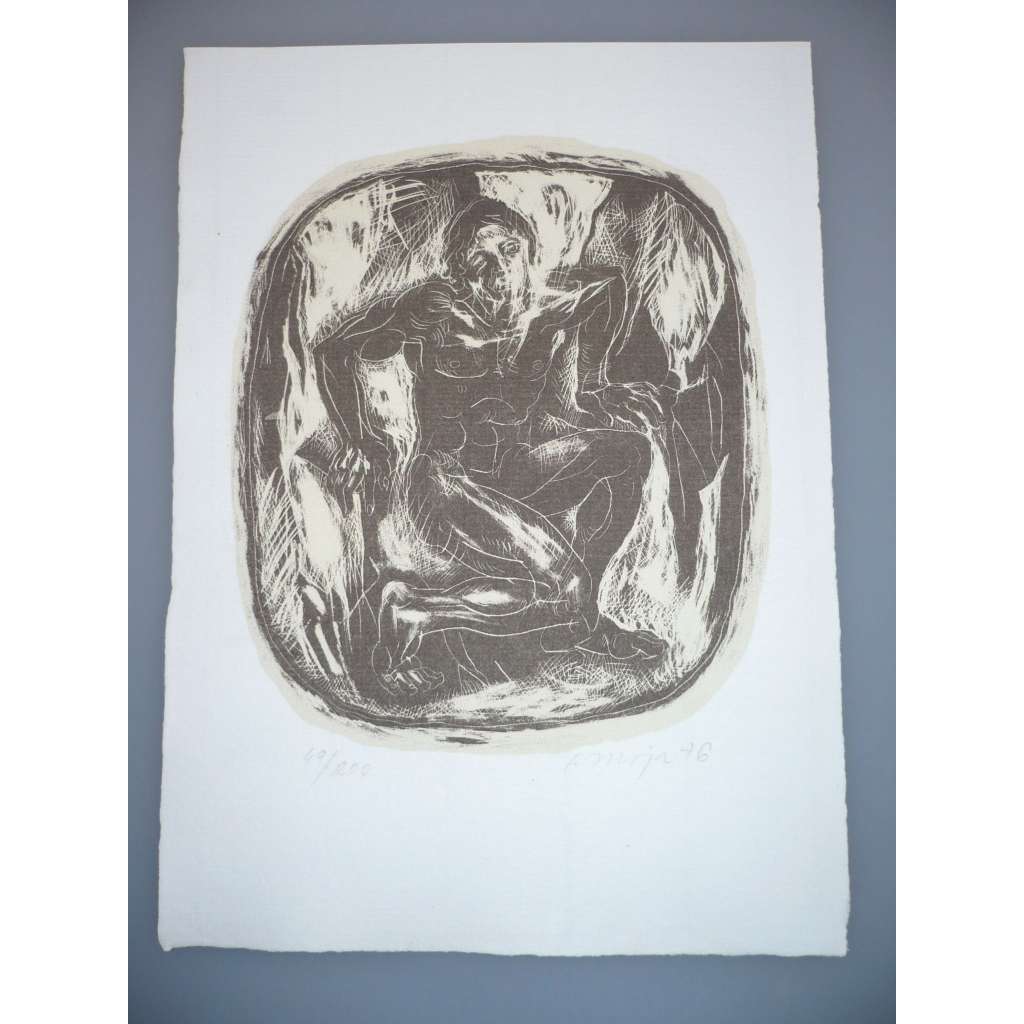 Pavel Major (1943) - Zápasník - Litografie 1976, signovaná grafika
