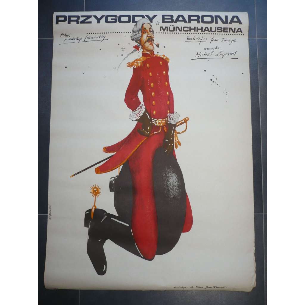 Dobrodružství Barona Prášila (filmový plakát, film Francie, režie Jean Image, Hrají: Jacques Marin, Michel Modo, Maurice Chevit)