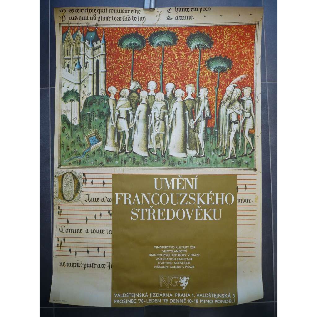 Výstava 1978 - Umění francouzského středověku - Ministerstvo kultury ČSR, Valdštejnský palác - plakát