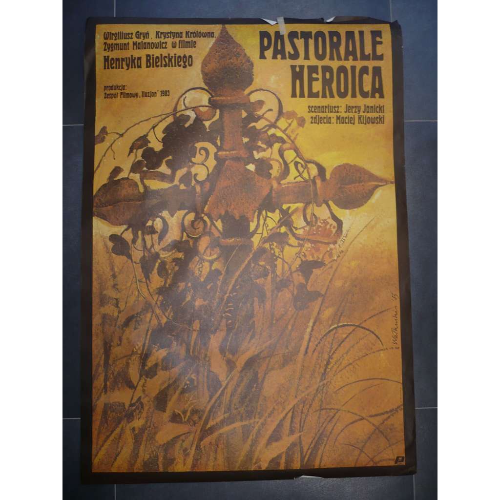 Hrdinské pastorále / Pastorale heroica (filmový plakát, film Polsko 1983, režie Henryk Bielski, Hrají: Wirgiliusz Gryń, Zygmunt Malanowicz, Teresa Lipowska)