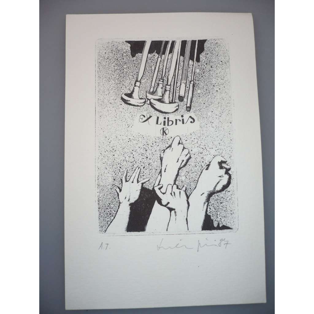 Jiří Mika (1946 - 2012) - EX LIBRIS - Lept 1987, signovaná grafika