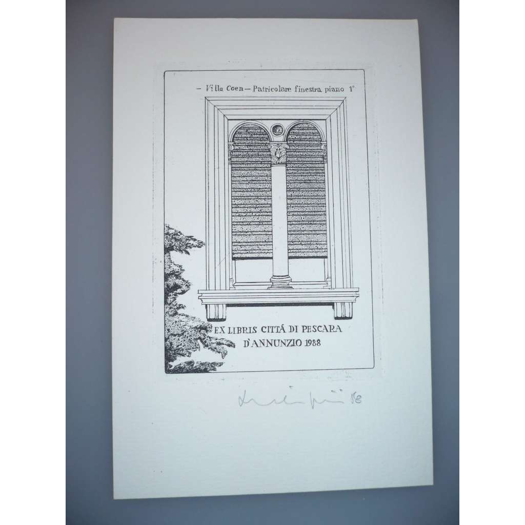 Jiří Mika (1946 - 2012) - EX LIBRIS - Lept, signovaná grafika 1988