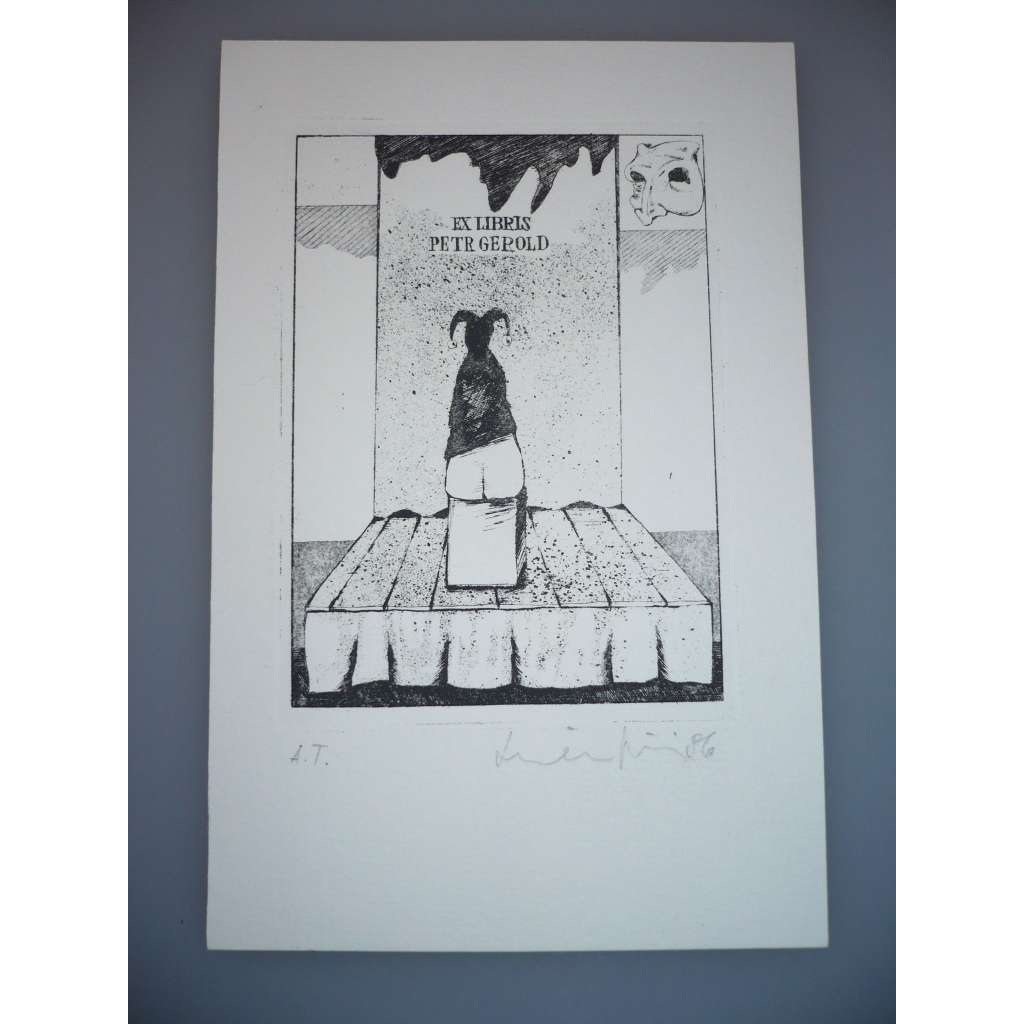 Jiří Mika (1946 - 2012) - EX LIBRIS - Lept, signovaná grafika 1986