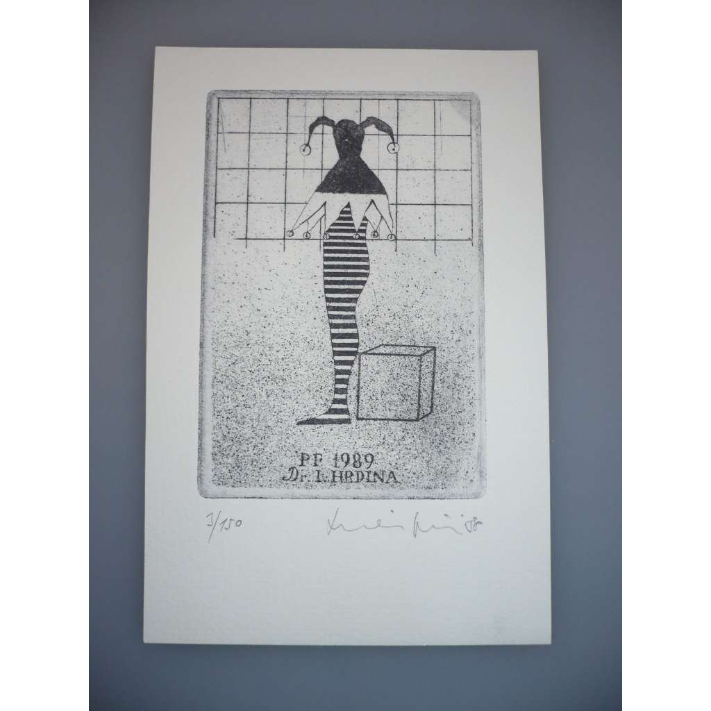 Jiří Mika (1946 - 2012) - EX LIBRIS - Lept, signovaná grafika 1988