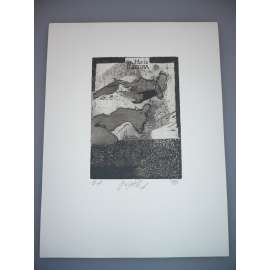 Jiří Pálek (1951) - EX LIBRIS - Kombinovaná technika, signovaná grafika 1990