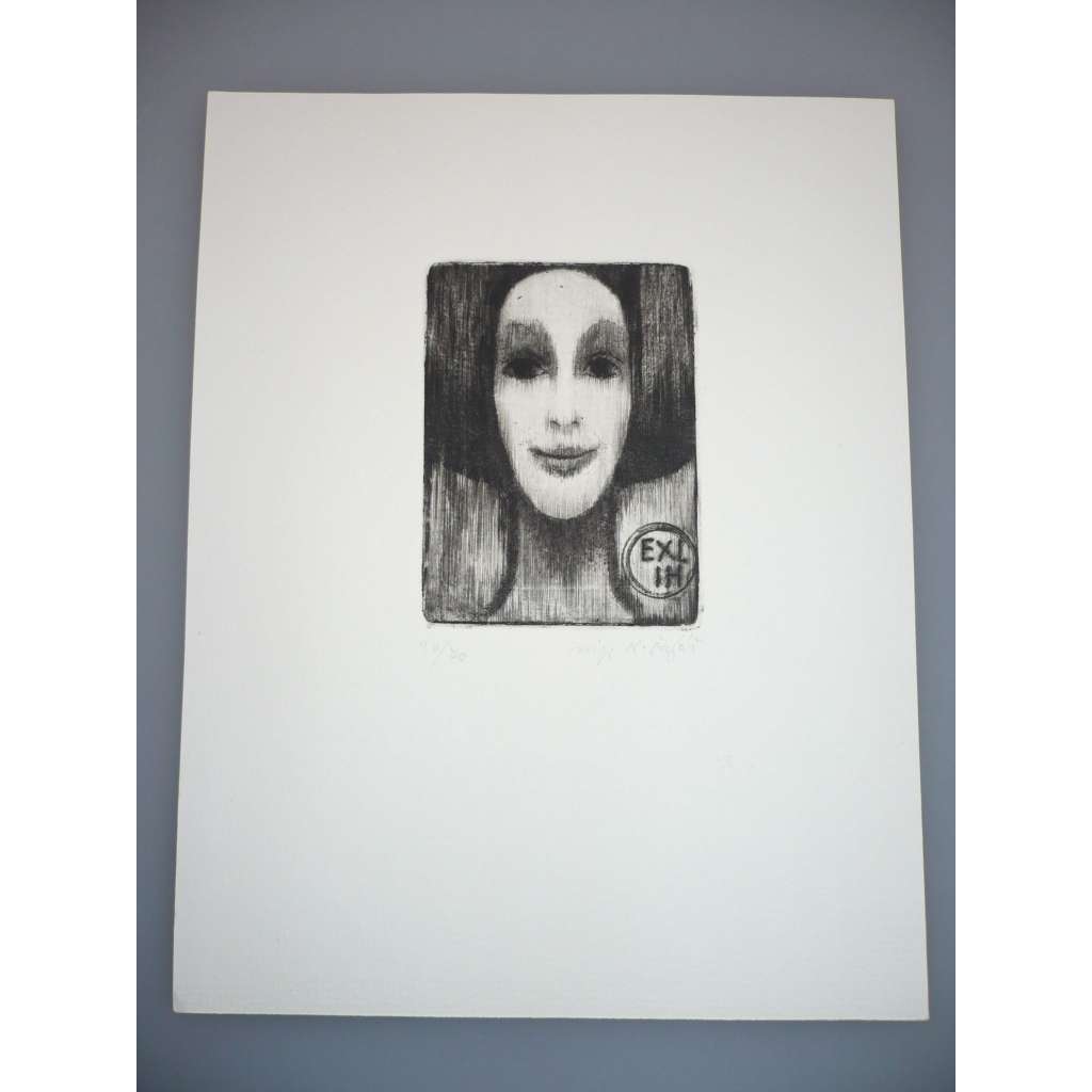 Karel Šafář (1938 - 2016) - EX LIBRIS - Suchá jehla, signovaná grafika 1975
